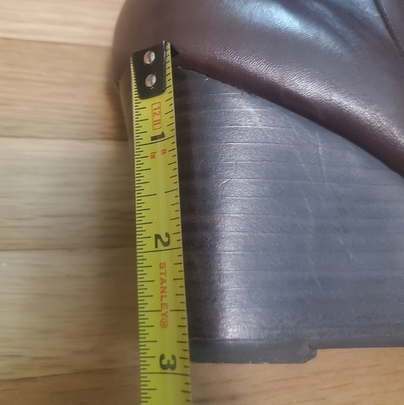 Ralph Lauren Shaley wedge booties espresso brown leather - Picture 7 of 8